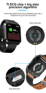 2022 Latest online smart watch wearable device  PPG AI medical diagnosis health care  prsessure oxygen band smartwatches