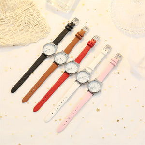 Korean Latest Design Cat White Ladies Trendy Quartz Watch Fashionable Simple Style Quartz Wristwatch Reloj Mujer Free Shiping