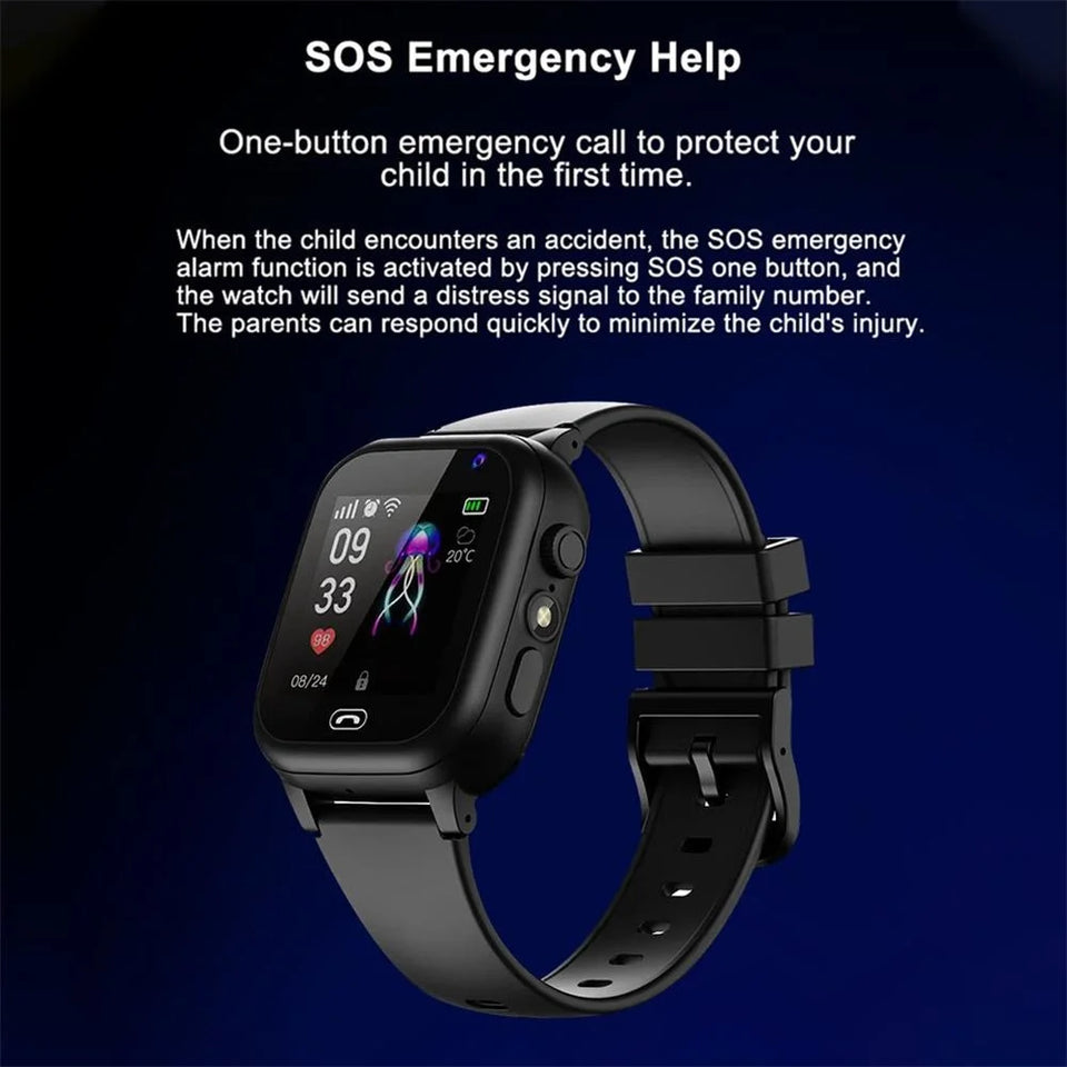 Smart Watch Kids SOS GPS Location Video Call Sim Card For Children SmartWatch Camera Waterproof Watch For Boys Girls Present