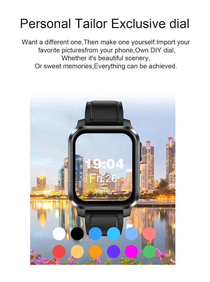 2022 Latest online smart watch wearable device  PPG AI medical diagnosis health care  prsessure oxygen band smartwatches