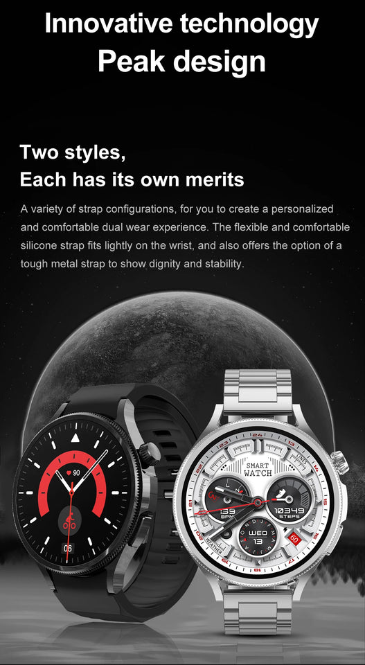 2024 latest M103 smartwatch monitoring men women fitness monitor 1.5'' round smart watch with earbuds and double straps