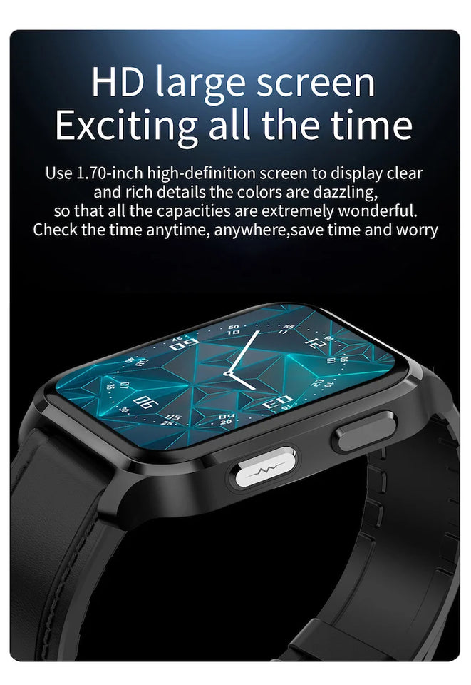 2022 Latest online smart watch wearable device  PPG AI medical diagnosis health care  prsessure oxygen band smartwatches