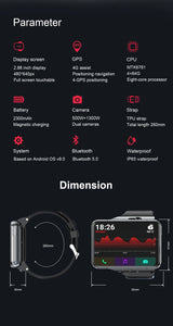 dropshipping 2022 latest 4G Android Smart Watch big display smart watch  4GB 64GB Dual   g36  Wifi Smartwatch 2300mah