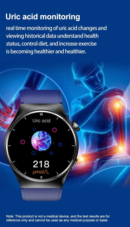 2024 Latest Health Smart Watch F320 with Laser Therapy Phone Call Blood Glucose Uric Acid and Lipid Monitoring Health Watch