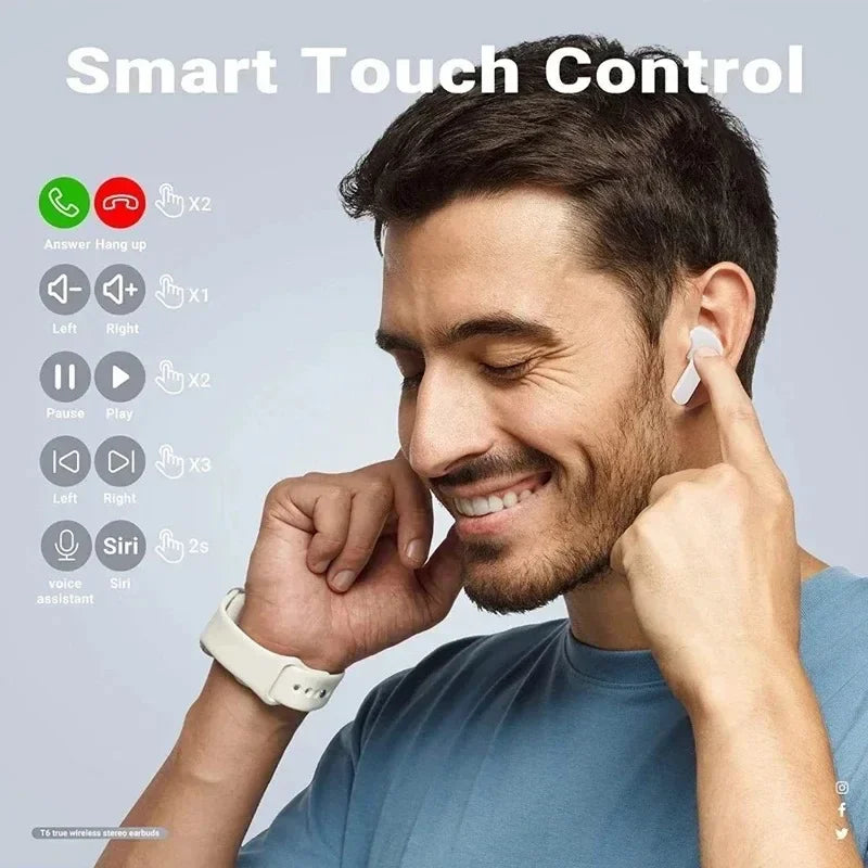 (Buy Earphone And Get: Protective Case + Lanyard)T2 Gaming Earbuds TWS Bluetooth 5.3 HIFI Bass Wireless Headphone Sports Headset