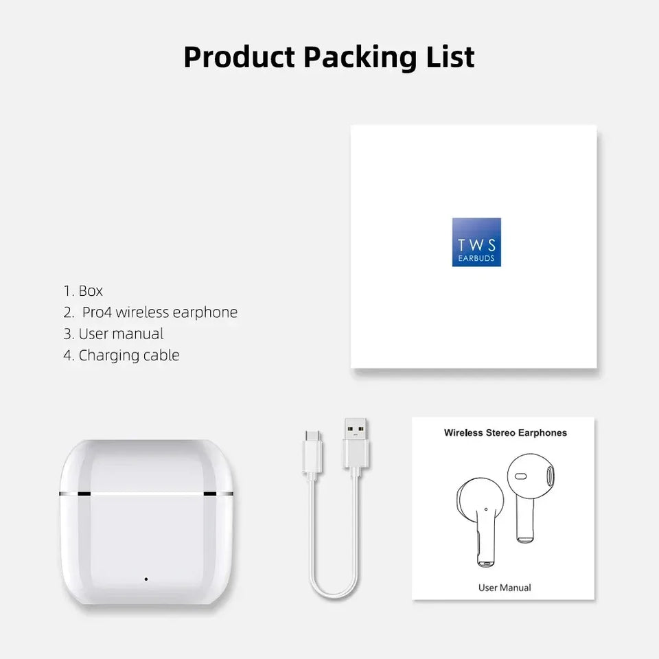 Lenovo Air Pro4 Wireless earphones Dual In Ear headphones Ultra Long Standby Running Bass Sport earburd music headset with Mic