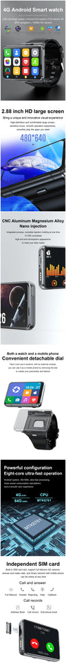 dropshipping 2022 latest 4G Android Smart Watch big display smart watch  4GB 64GB Dual   g36  Wifi Smartwatch 2300mah