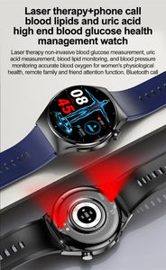 2024 Latest Health Smart Watch F320 with Laser Therapy Phone Call Blood Glucose Uric Acid and Lipid Monitoring Health Watch
