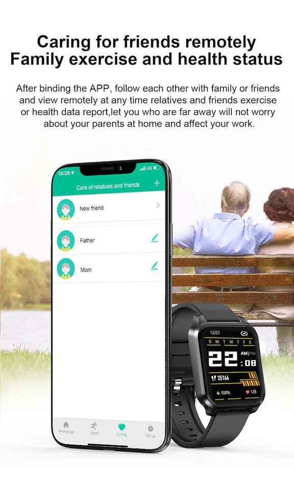 2022 Latest online smart watch wearable device  PPG AI medical diagnosis health care  prsessure oxygen band smartwatches