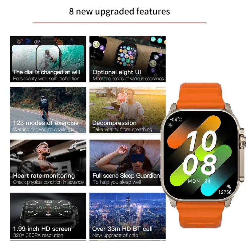 New HK9 Smart Watch 9 Ultra Gen 2 Watch Ultra IWO Watch NFC Smartwatch Series 9 Bluetooth Call 2.2 Inch Wireless Fitness Watch