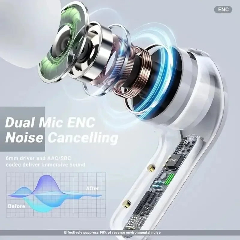 (Buy Earphone And Get: Protective Case + Lanyard)T2 Gaming Earbuds TWS Bluetooth 5.3 HIFI Bass Wireless Headphone Sports Headset