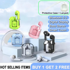 (Buy Earphone And Get: Protective Case + Lanyard)T2 Gaming Earbuds TWS Bluetooth 5.3 HIFI Bass Wireless Headphone Sports Headset