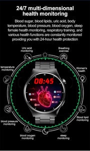 2024 Latest Health Smart Watch F320 with Laser Therapy Phone Call Blood Glucose Uric Acid and Lipid Monitoring Health Watch